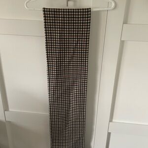 Sezane Neutral Gingham Knit Scarf - Blue and brown